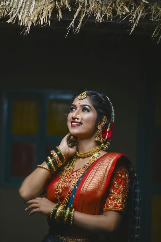 7 Adornments that Make us Fall Hard in Love with Marathi Brides | Indian  bride photography poses, Indian bride poses, Indian bridal photos