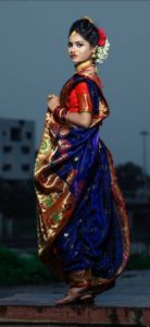 Blue Saree Marathi Girl