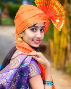 Marathi Girl in Orange Pheta